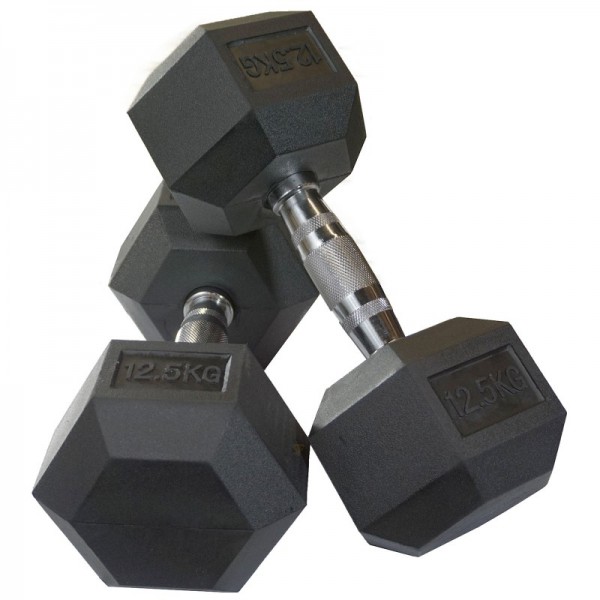 SVARMUO HEX PRO GUMUOTAS HANTELIS - 2X12,5KG