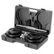 ST20 BLACK PLATES DUMBBELL SET IN SUITCASE 20KG HMS