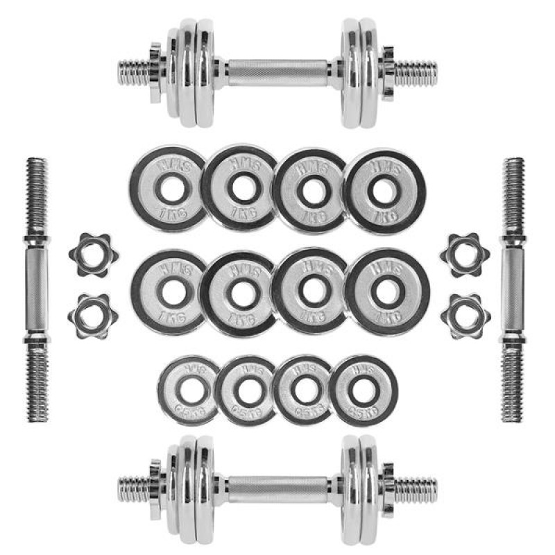 STC15 CHROME DUMBBELL SET IN SUITCASE 15KG HMS