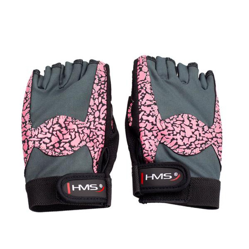 RST03 SIZE M LADY FITNESS GLOVES HMS (pink - gray)