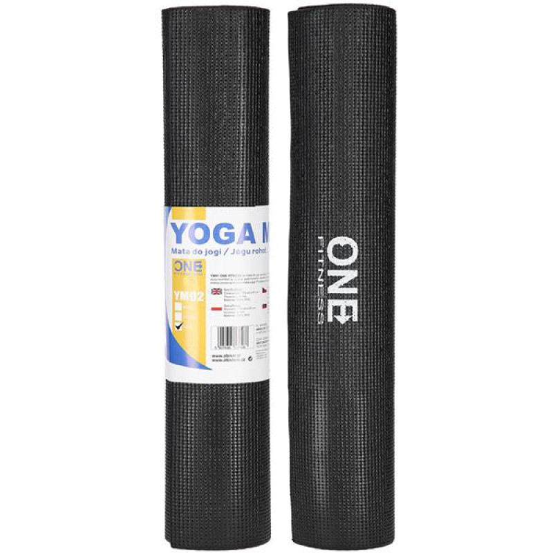 YM02 BLACK YOGA MAT ONE FITNESS