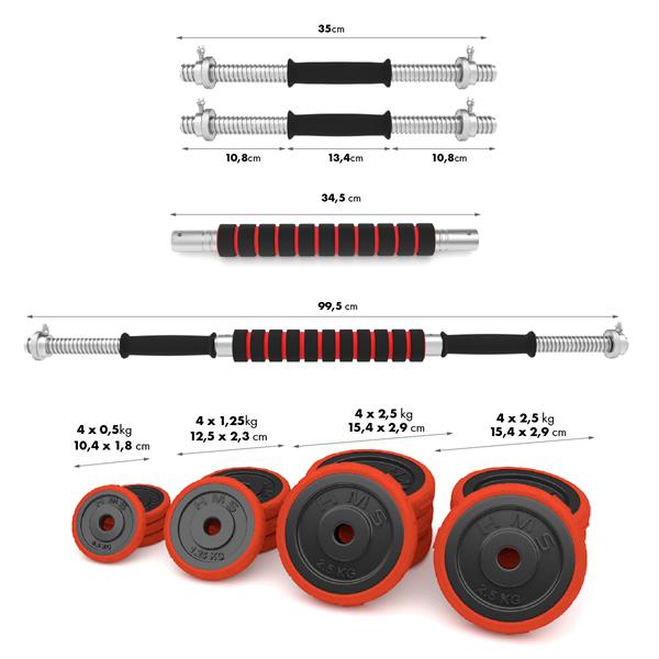 SGGX30 DUMBBELL SET-BARBELL 30KG HMS