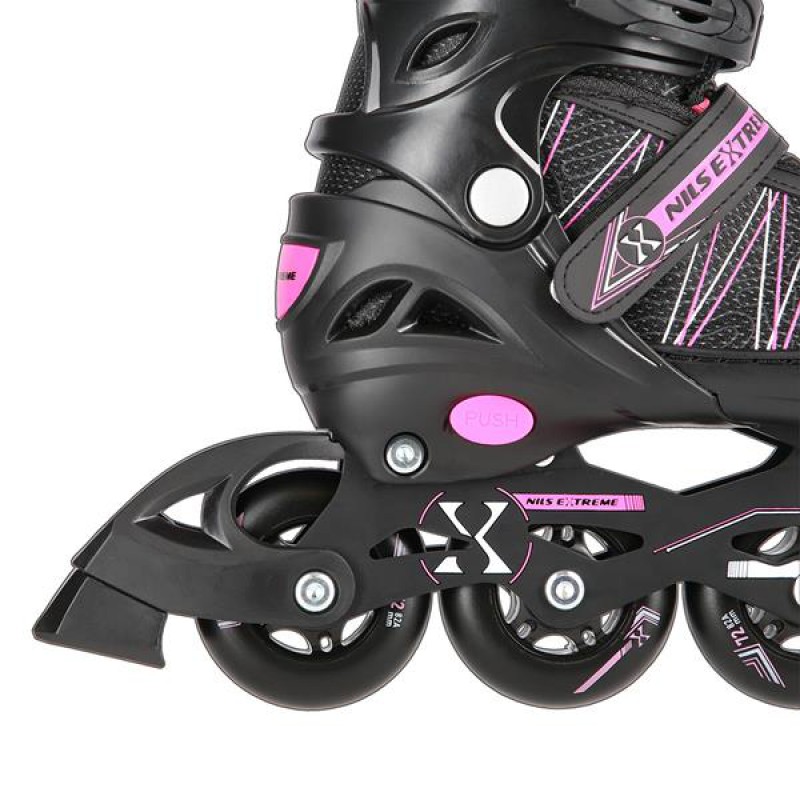 NH11912 A 2IN1 BLACK/PINK SIZE M(35-38) IN-LINE SKATES/HOCKEY ICE SKATES