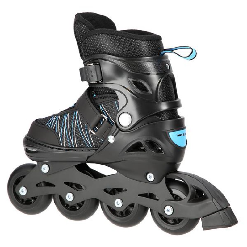 NH11912 A 2IN1 BLACK/BLUE SIZES(31-34) IN-LINE SKATES/HOCKEY ICE SKATES