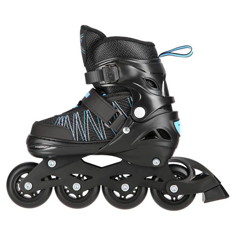 NH11912 A 2IN1 BLACK/BLUE SIZES(31-34) IN-LINE SKATES/HOCKEY ICE SKATES