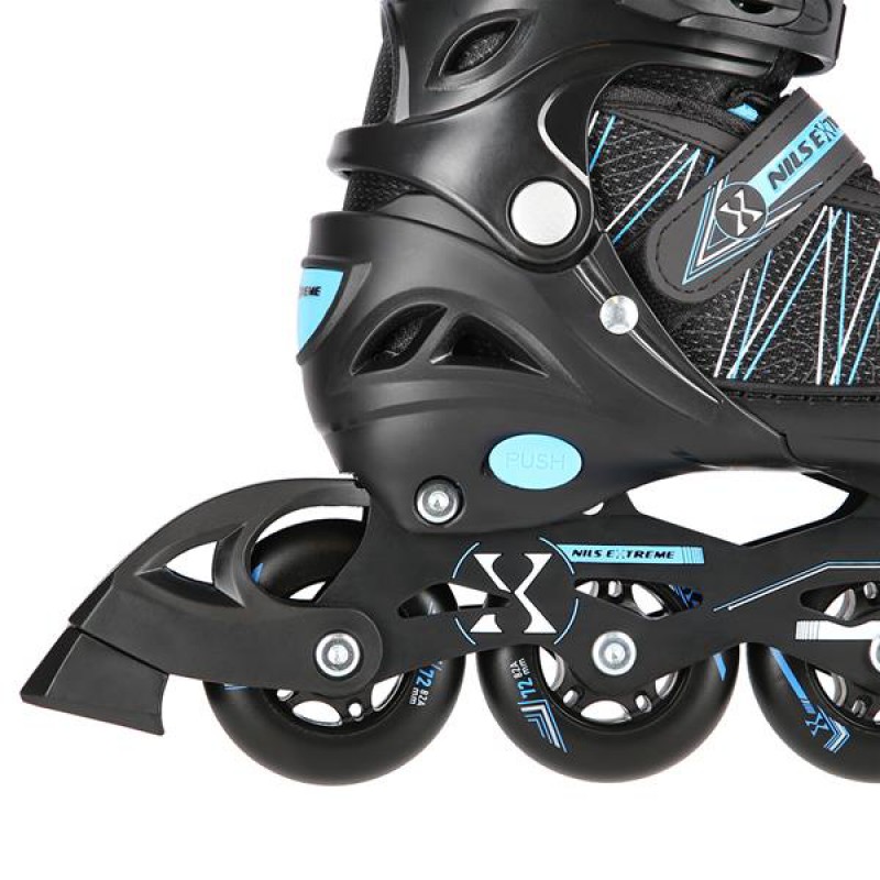 NH11912 A 2IN1 BLACK/BLUE SIZES(31-34) IN-LINE SKATES/HOCKEY ICE SKATES