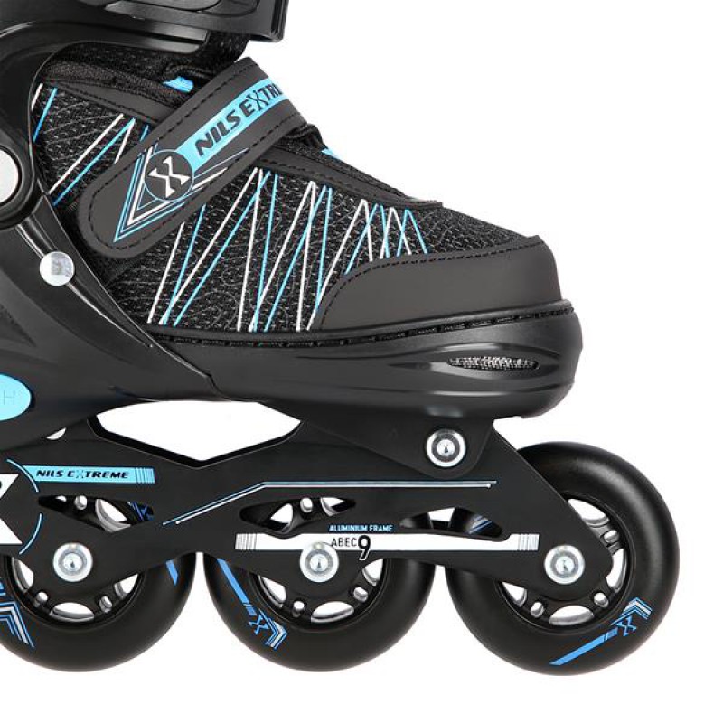 NH11912 A 2IN1 BLACK/BLUE SIZES(31-34) IN-LINE SKATES/HOCKEY ICE SKATES