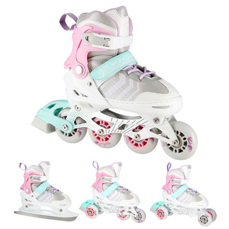 NH18192 4IN1 PINK SIZE S(29-33) IN-LINE SKATES/FIGURE ICE SKATES