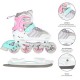 NH18192 4IN1 PINK SIZE L(39-43) IN-LINE SKATES/FIGURE ICE SKATES