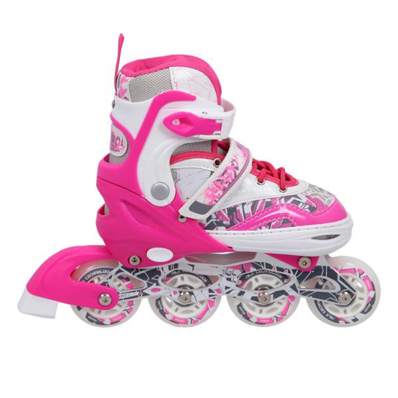 NF10927 A 2IN1 DARK PINK SIZE L(39-42) IN-LINE SKATES/FIGUREICE SKATES