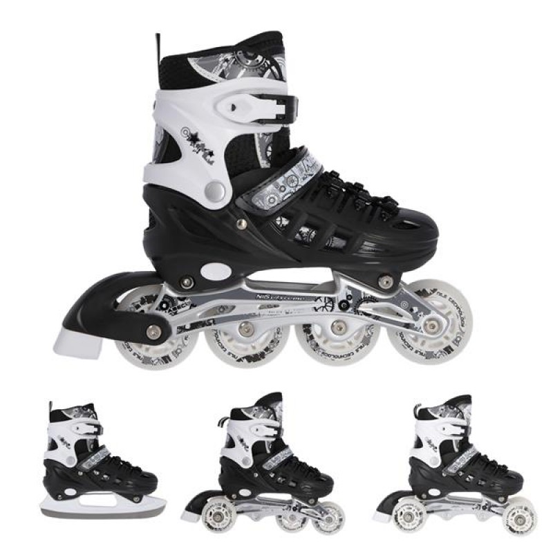 NH10905 4in1 BLACK SIZE M(35-38) INLINE/ICE-SKATES NILS EXTREME