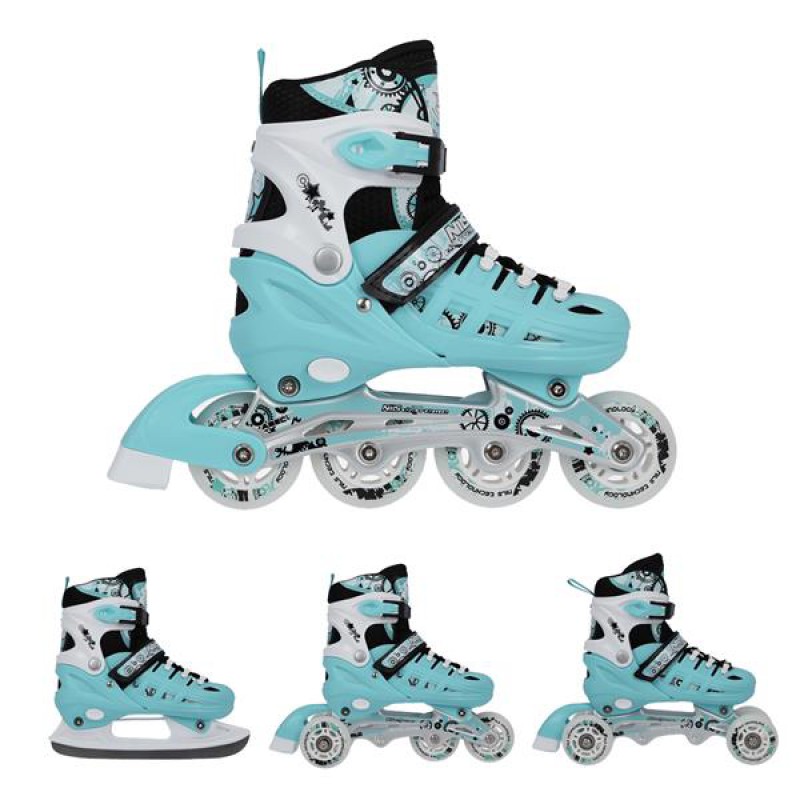 NH10905 4in1 MINT SIZE S(31-34) INLINE/ICE-SKATES NILS EXTREME