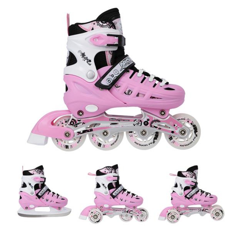 NH10905 4in1 PINK SIZE S(31-34) INLINE/ICE-SKATES NILS EXTREME