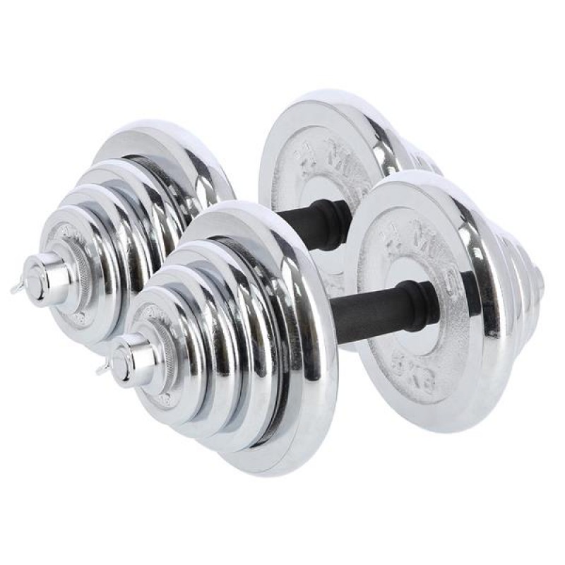 STC50 CHROME DUMBBELL SET-BARBELL IN SUITCASE 2x25KG HMS