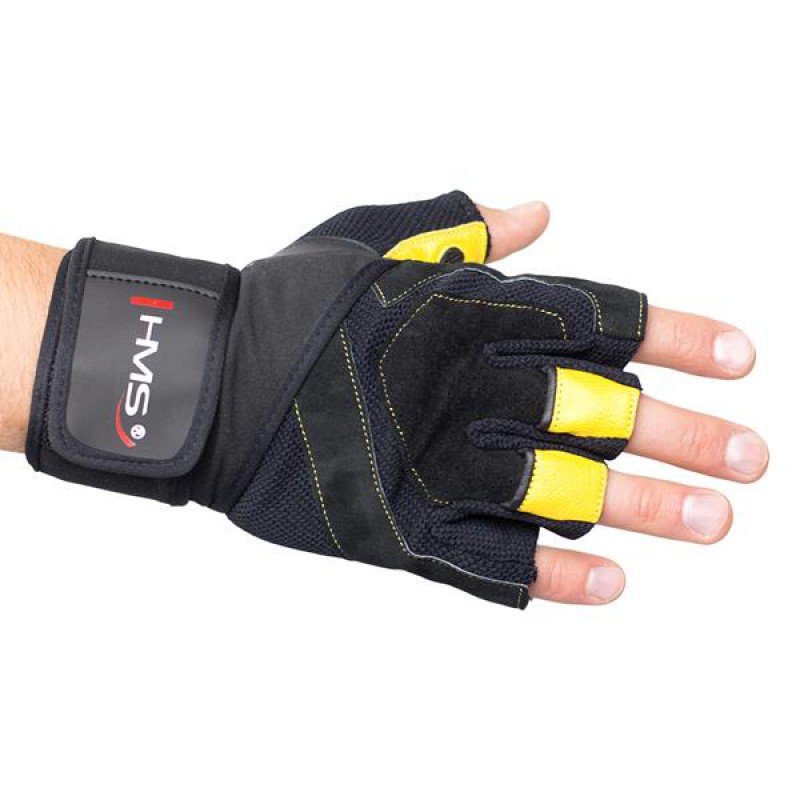 RST01 SIZE S MEN'S FITNESS GLOVES HMS (black - yellow)