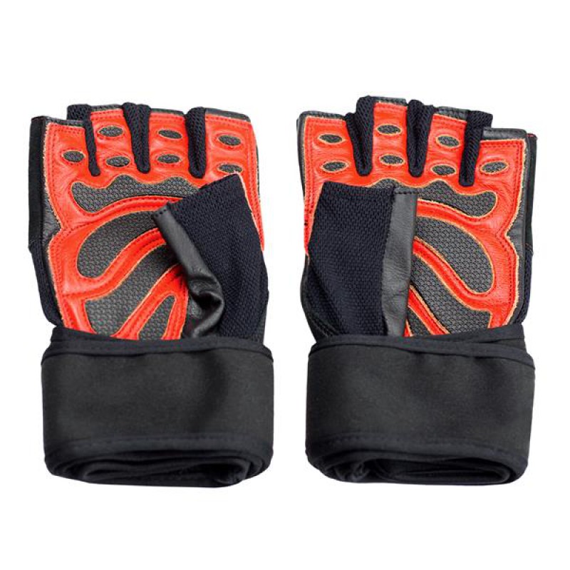 RST01 SIZE S MEN'S FITNESS GLOVES HMS (black - red)