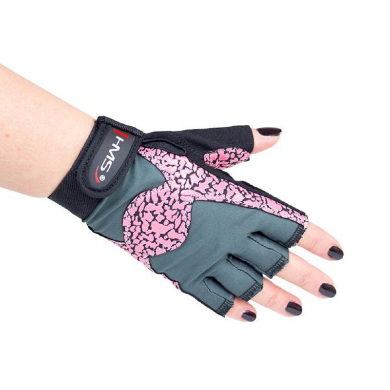 RST03 SIZE M LADY FITNESS GLOVES HMS (pink - gray)