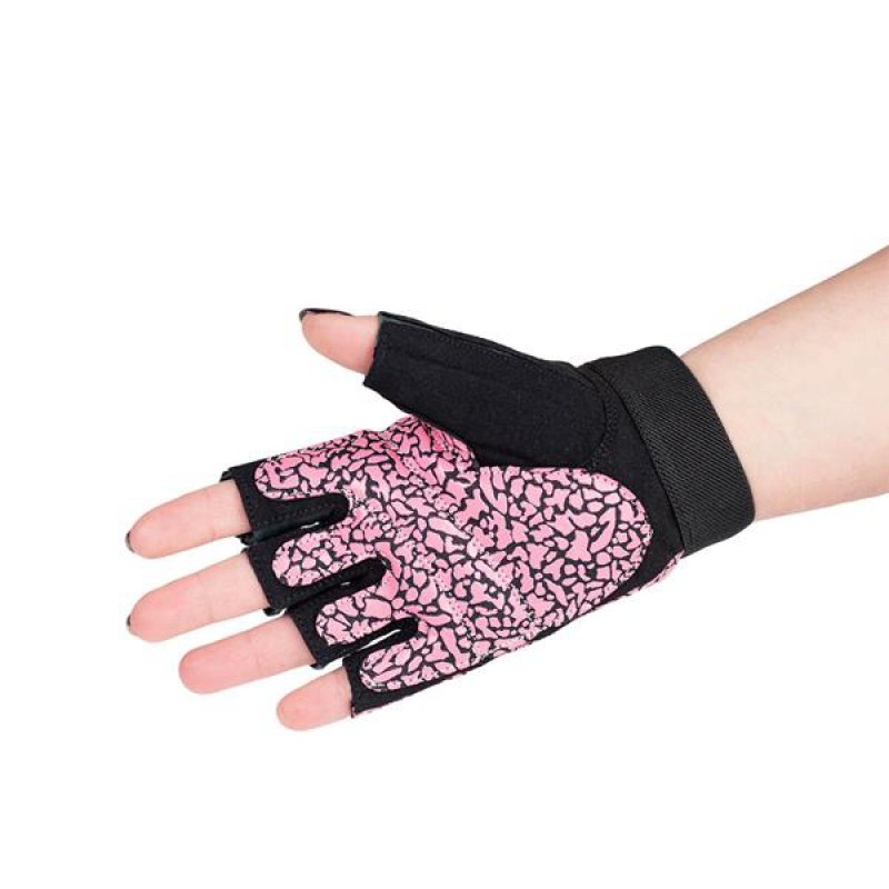 RST03 SIZE M LADY FITNESS GLOVES HMS (pink - gray)