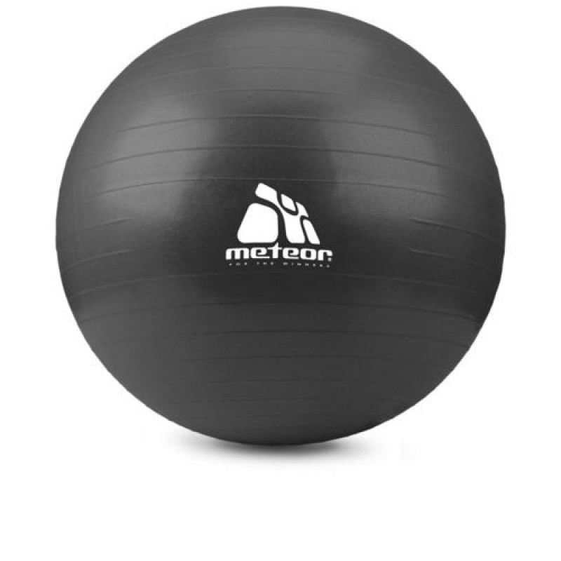 Meteor Gimnastikos kamuolys su pompa, 75cm - Juodos spalvos Meteor Gimnastikos kamuolys su pompa, 75cm - Juodos spalvos